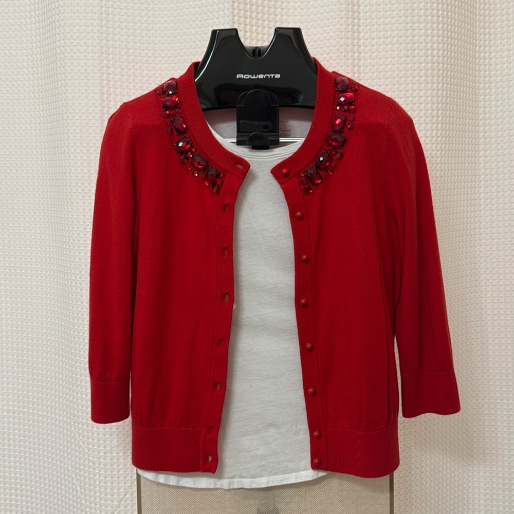 🧌 Kate Spade Jeweled Neck Crop Sweater